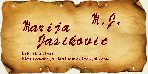 Marija Jasiković vizit kartica
